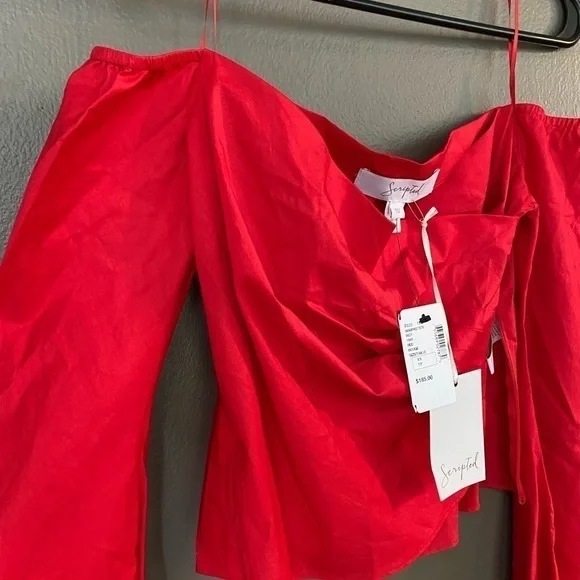 BNWT Scripted Cropped Blouse- Xsmall - Picture 5 of 7